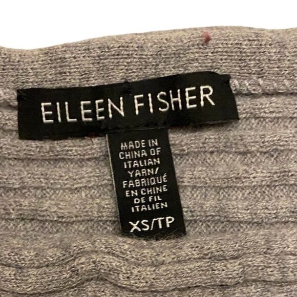 Eileen Fisher Merino Wool Tunic Sweater, Size XS, Gray,‎ Long Sleeve Lightweight - Picture 8 of 8